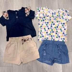 Cotton top and shorts set bundle